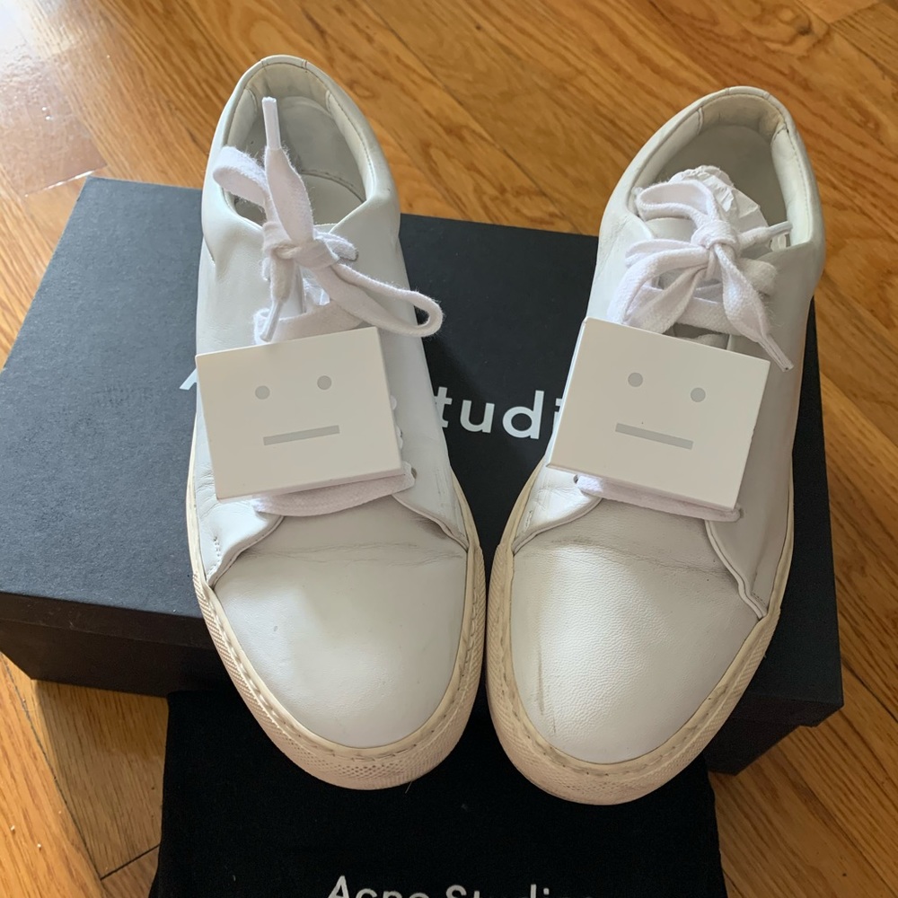 Acne studios adriana turnup sneaker white